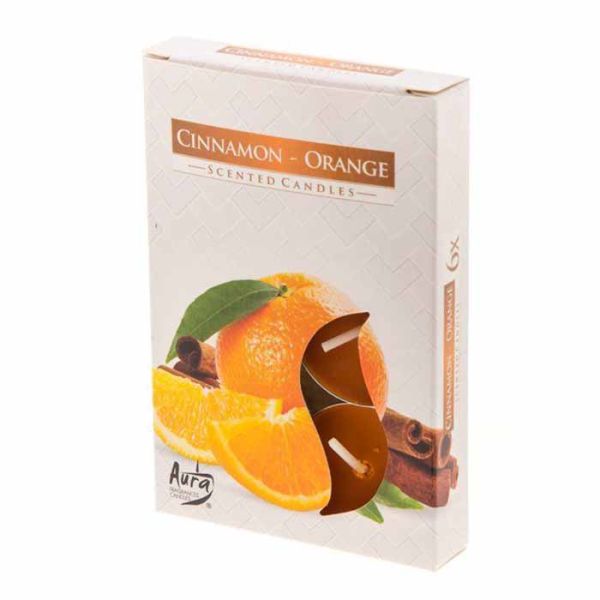 Tuoksulämpökynttilä Kaneli-appelsiini 6 kpl